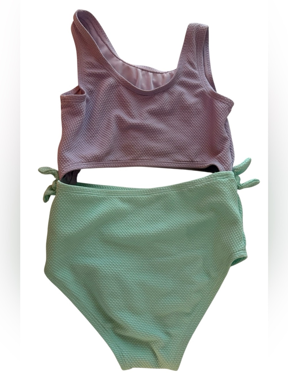 Kohl's pastel lavender and mint child’s swimsuit